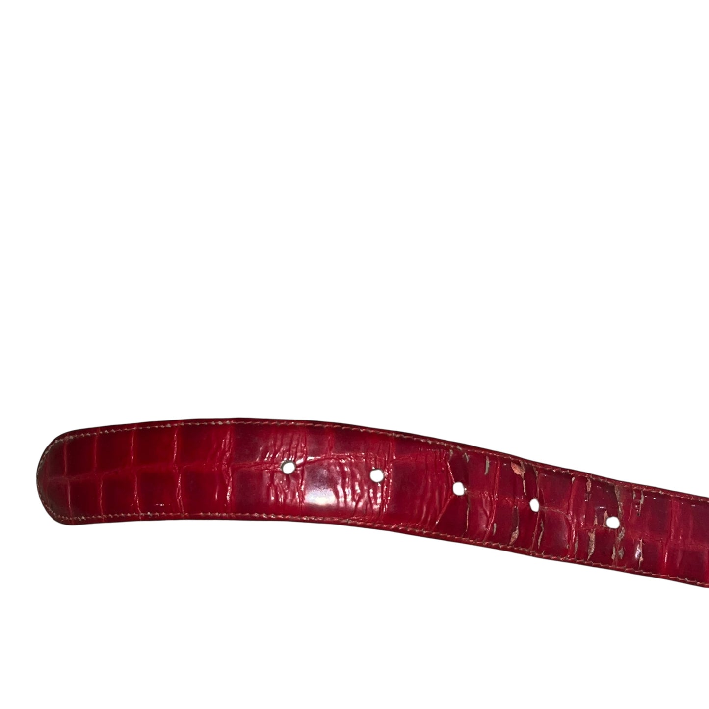 Supreme Croc Leather Belt - L / XL (Red)