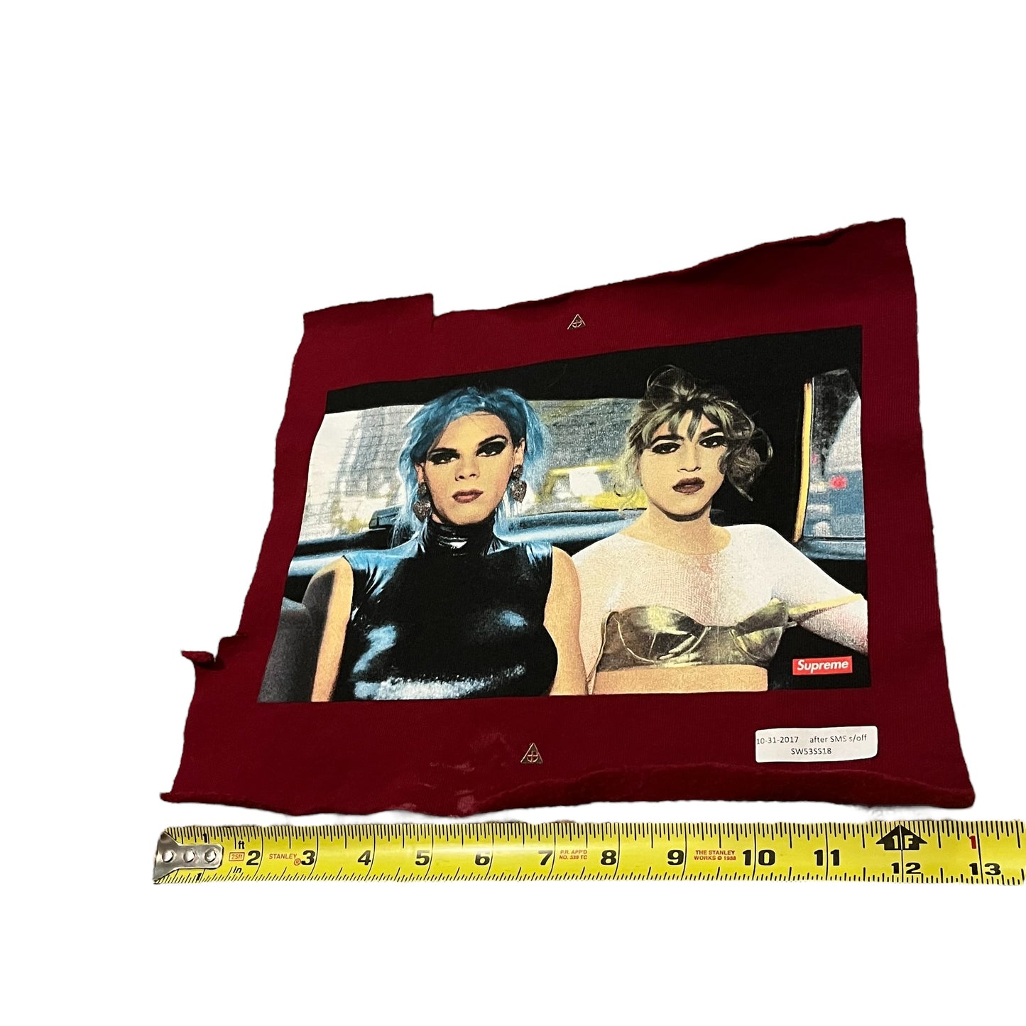 Supreme x Nan Goldin Test Print Fabric Swatch (Maroon)