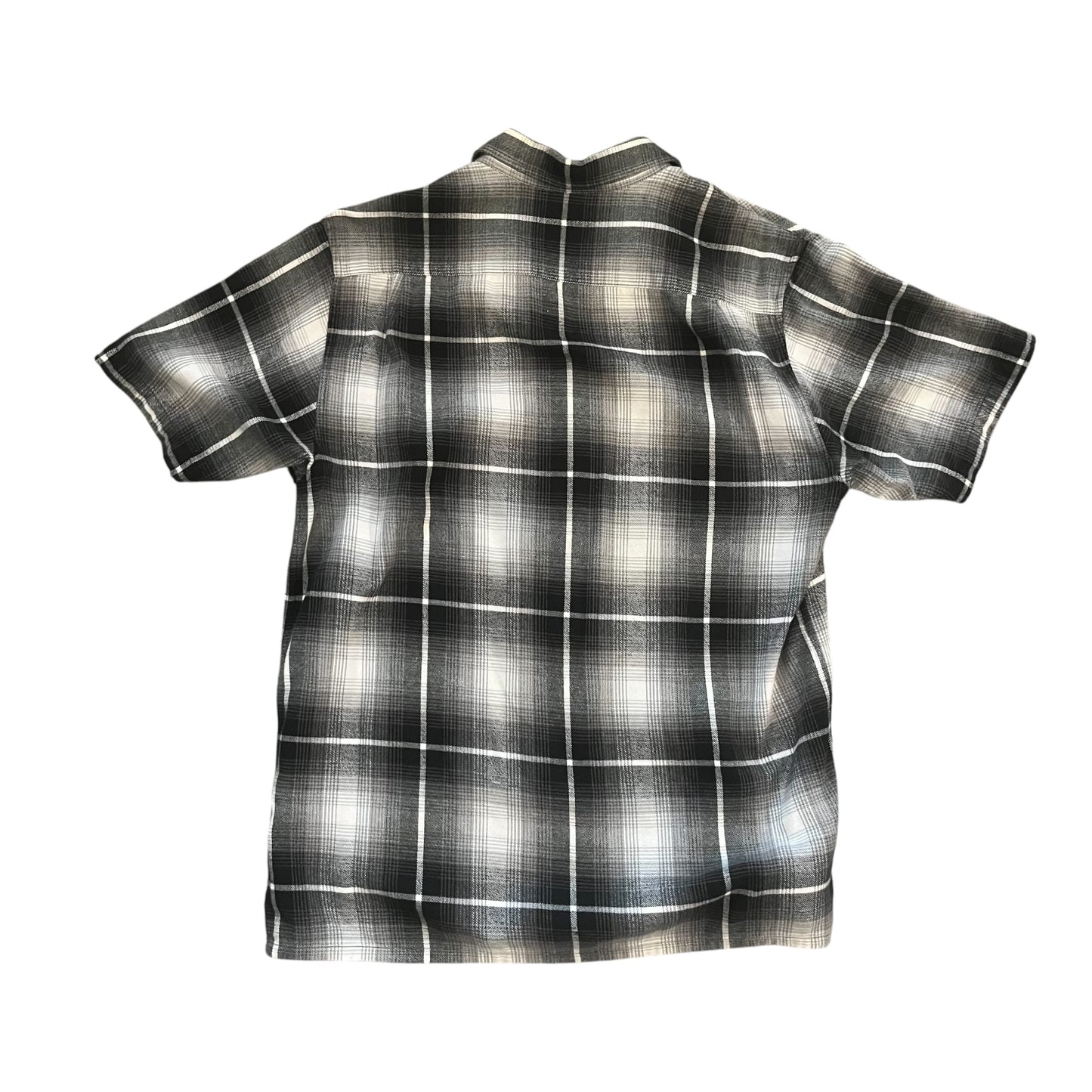 Supreme Shadow Plaid Short Sleeve Button Down Flannel - Black (Large)