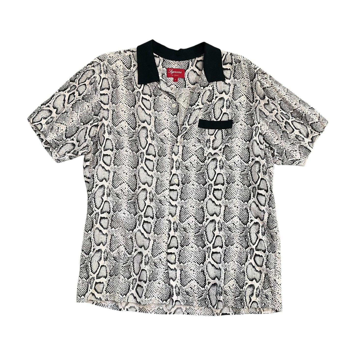 Supreme Snakeskin Rayon Shirt - White / Black (Large)