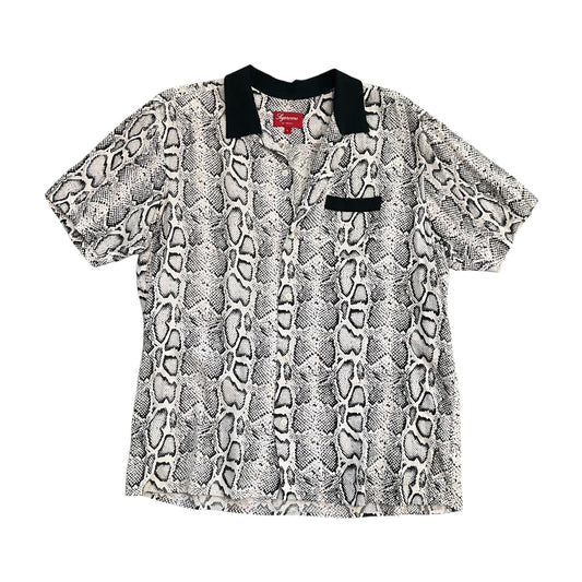 Supreme Snakeskin Rayon Shirt - White / Black (Large)