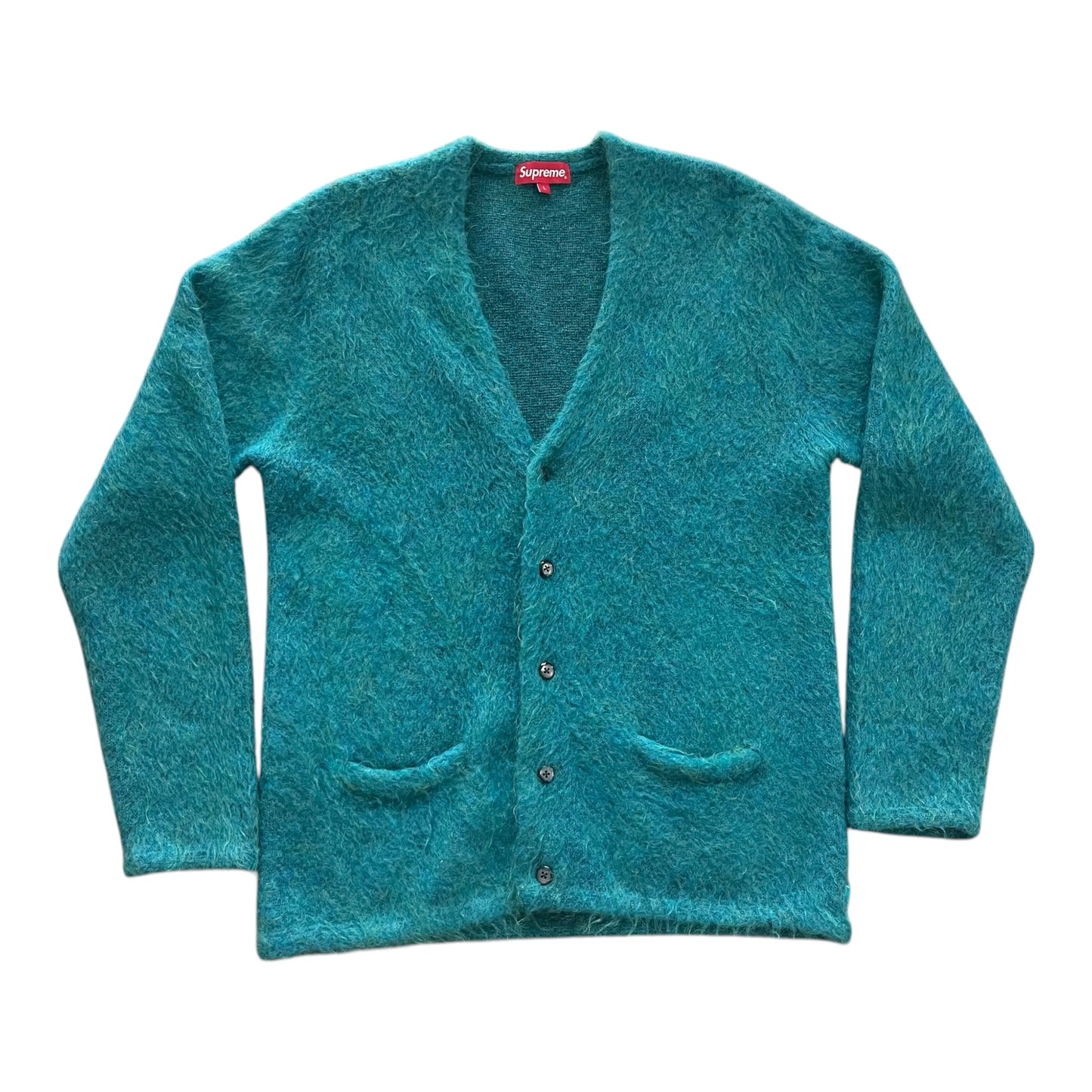 Supreme Heather Mohair Cardigan - Blue (Large)