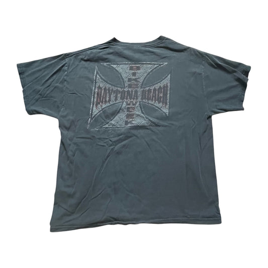 VINTAGE Daytona Beach Biker Week Thrashed T-Shirt (Large)