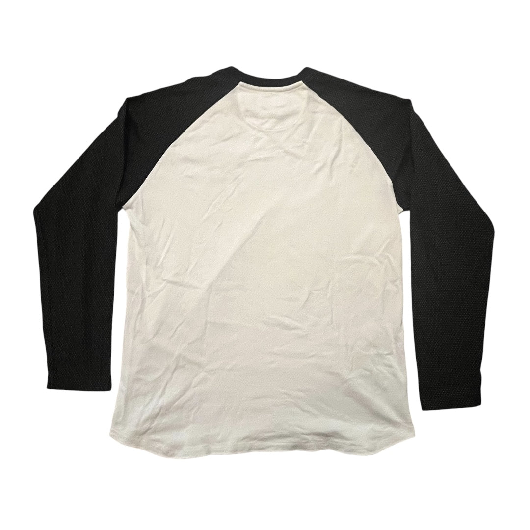 Supreme NY Logo Raglan T Shirt - White / Black (Large)