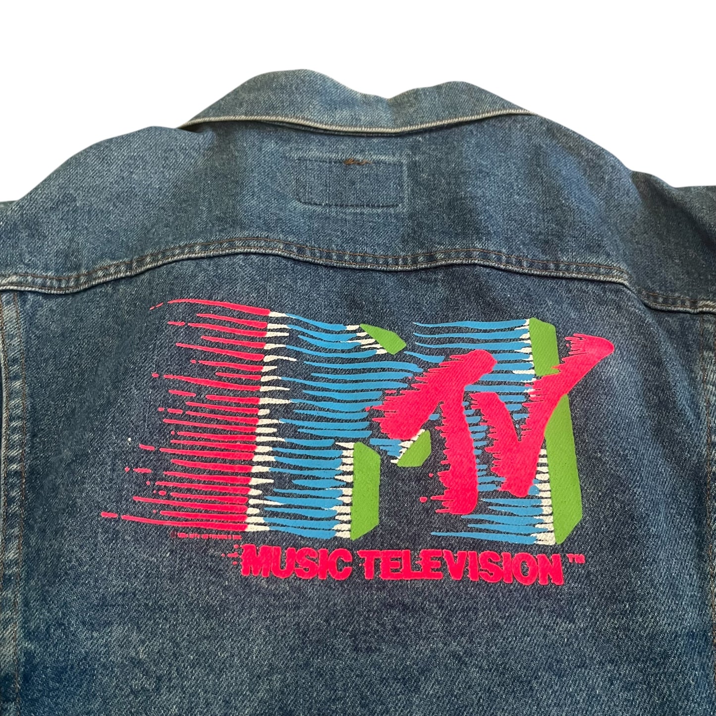 VINTAGE MTV Denim Trucker Jacket (size 44 / Medium)