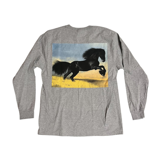 SAMPLE Supreme Stallion Long Sleeve T Shirt - Heather Grey (Large)