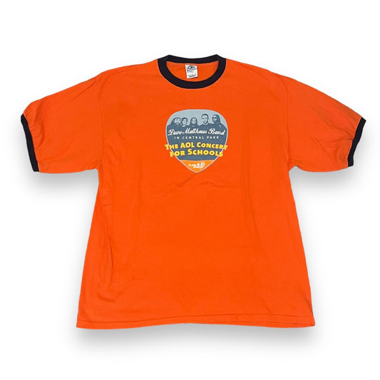 VINTAGE Dave Matthews Band AOL 2003 Ringer T-Shirt - Orange (XL)