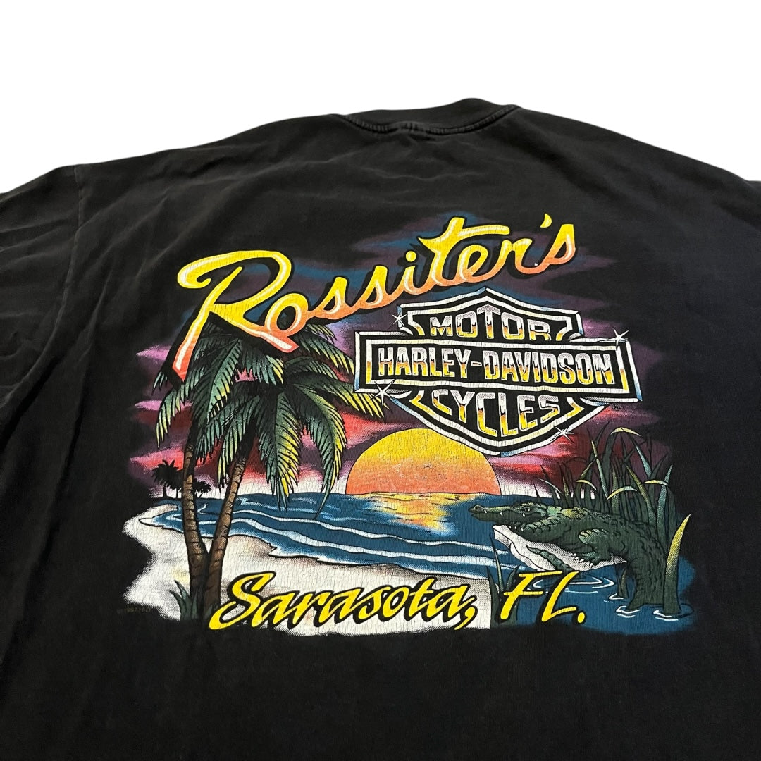 VINTAGE Harley Davidson Flames Long Sleeve T Shirt (XL)