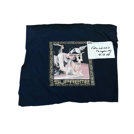 SAMPLE Supreme "Best in the World" Sample Test Print Fabric Swatch - Navy (FW17)