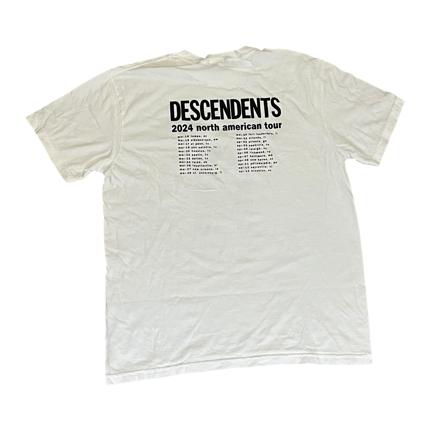 Circle Jerks x Decendents 2024 Concert Tour T Shirt - White (Large)