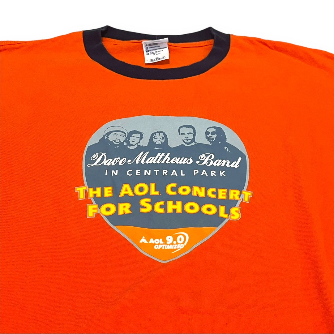 VINTAGE Dave Matthews Band AOL 2003 Ringer T-Shirt - Orange (XL)