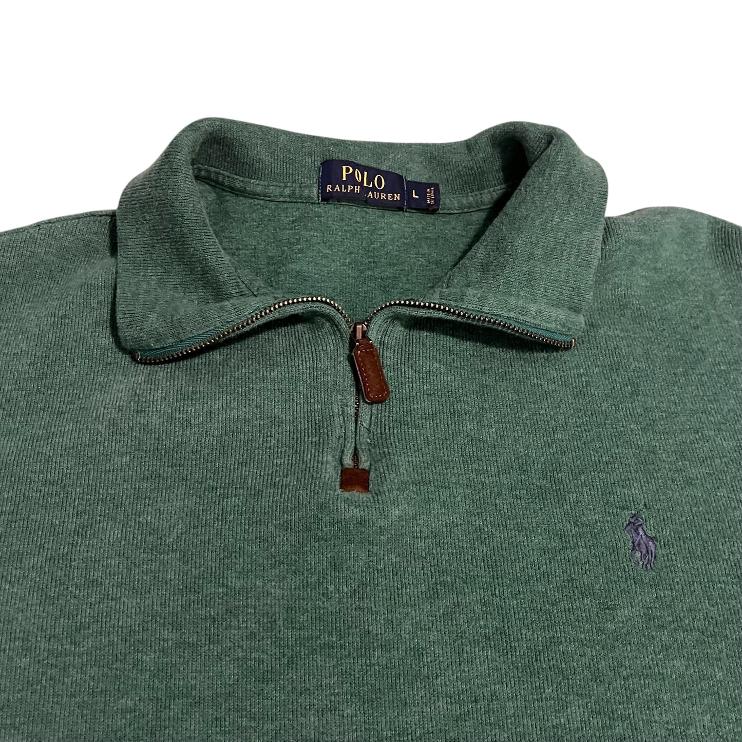 Polo Ralph Lauren Quarter Zip Pullover - Green (Large)