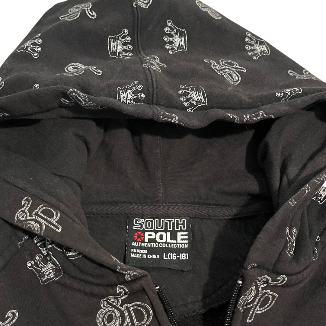 VINTAGE South Pole AOP Full Zip Hoodie (Large)