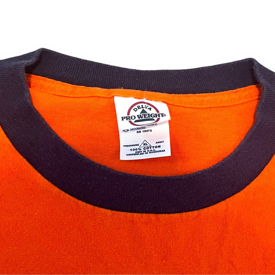 VINTAGE Dave Matthews Band AOL 2003 Ringer T-Shirt - Orange (XL)