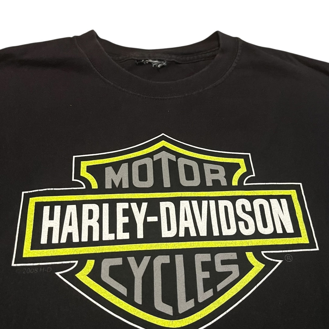 VINTAGE-ish Harley Davidson Neon Logo T Shirt (Large)