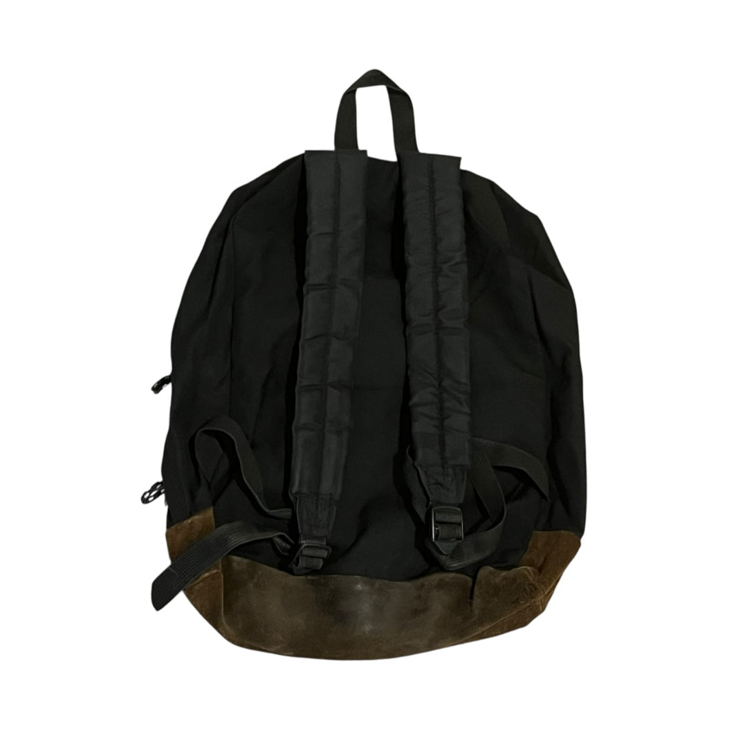 VINTAGE JanSport Leather Bottom Backpack - Black