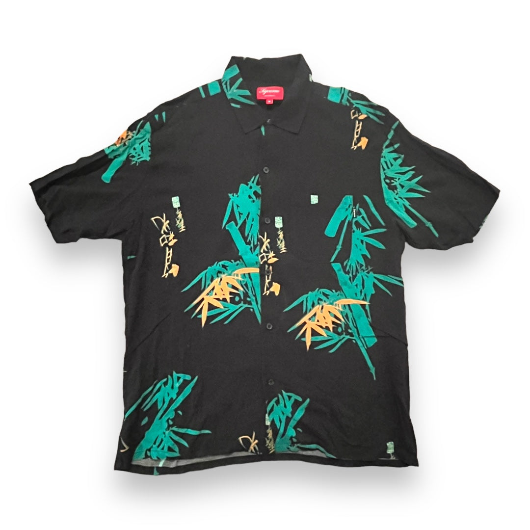 Supreme Bamboo Rayon Shirt - Black / Green (Medium)