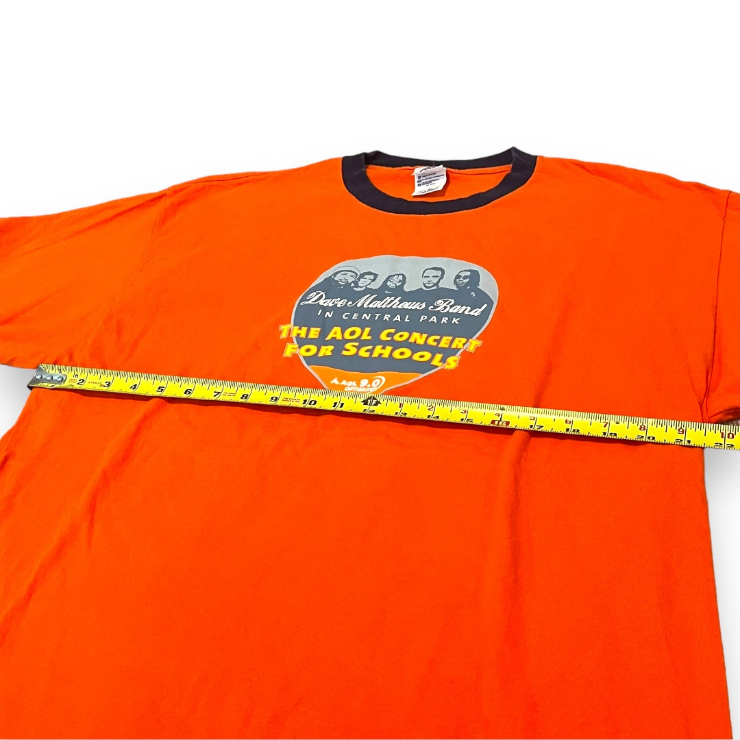 VINTAGE Dave Matthews Band AOL 2003 Ringer T-Shirt - Orange (XL)