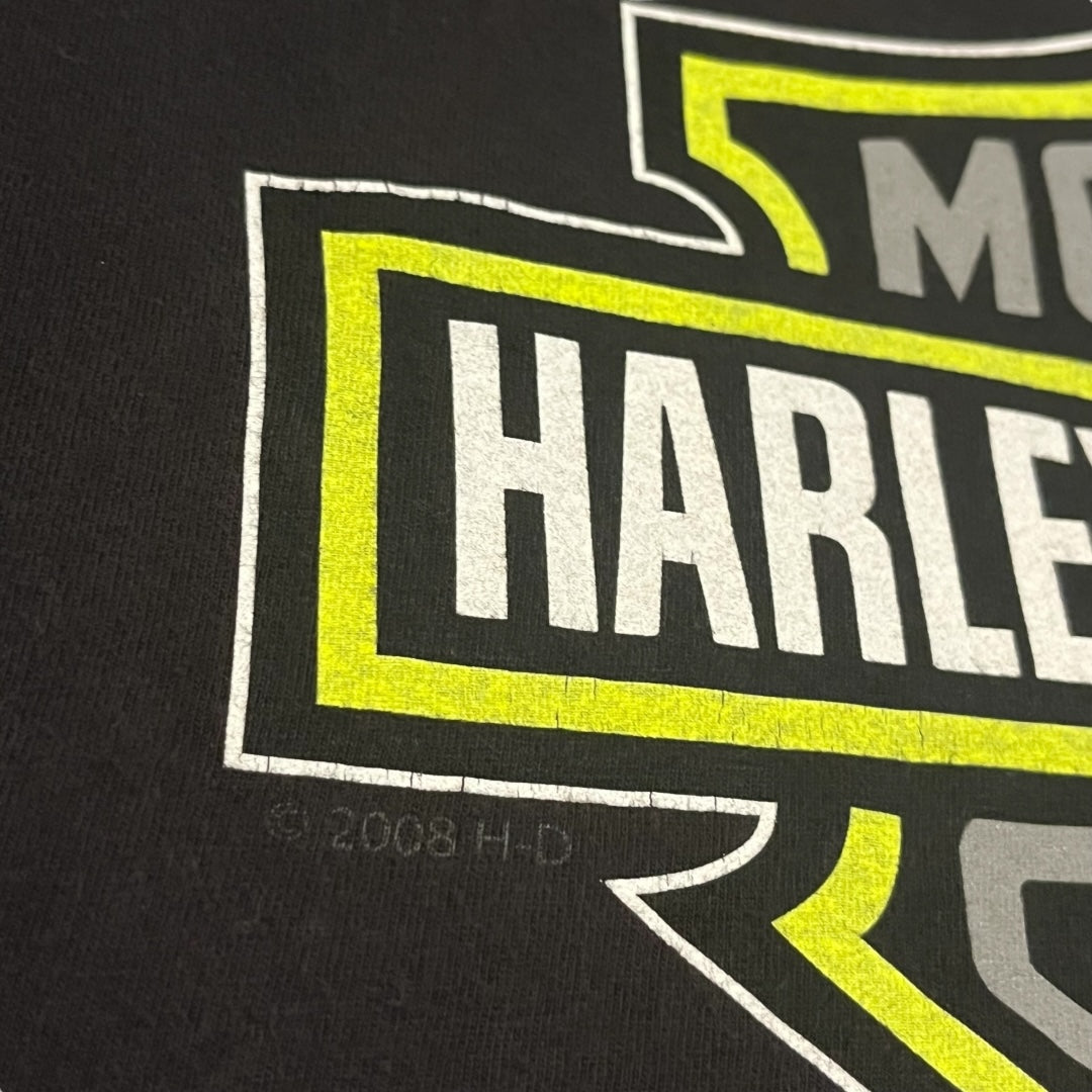 VINTAGE-ish Harley Davidson Neon Logo T Shirt (Large)