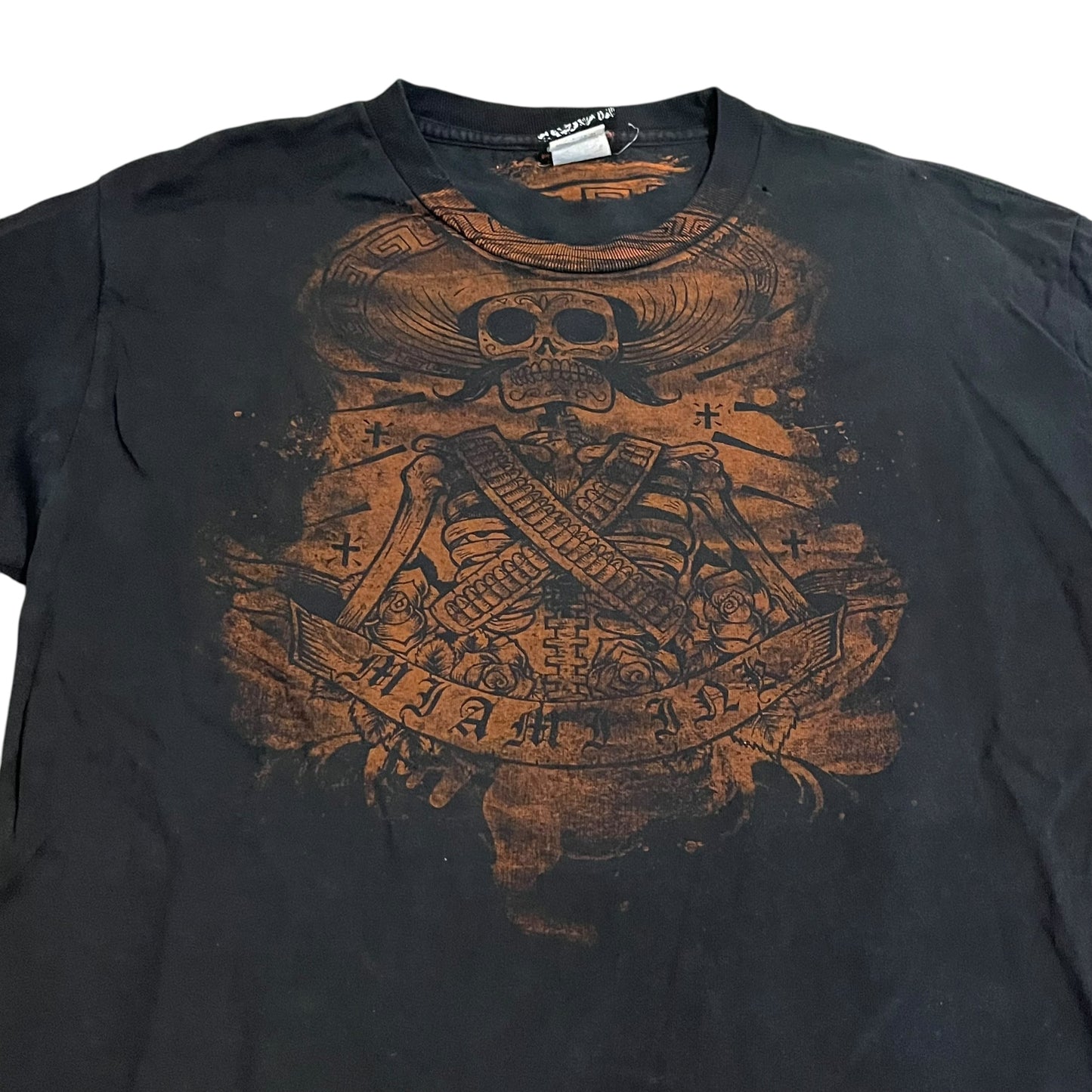 VINTAGE-ish Miami Ink Skeleton Bandito T Shirt (Large)