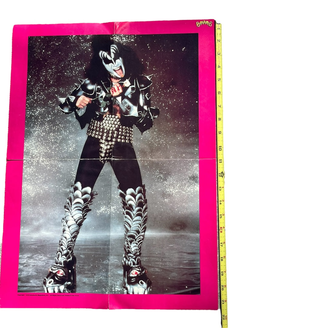 VINTAGE 1979 Gene Simmons KISS Scholastic Magazine Poster (16x21)