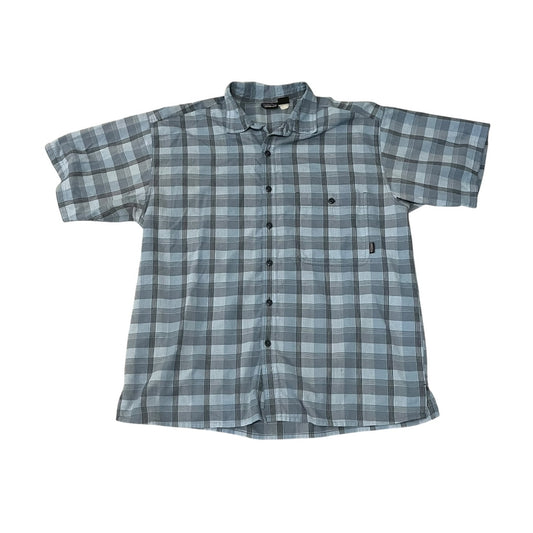 VINTAGE Patagonia Organic Cotton Plaid Button Up Shirt - Blue / Grey (Large)