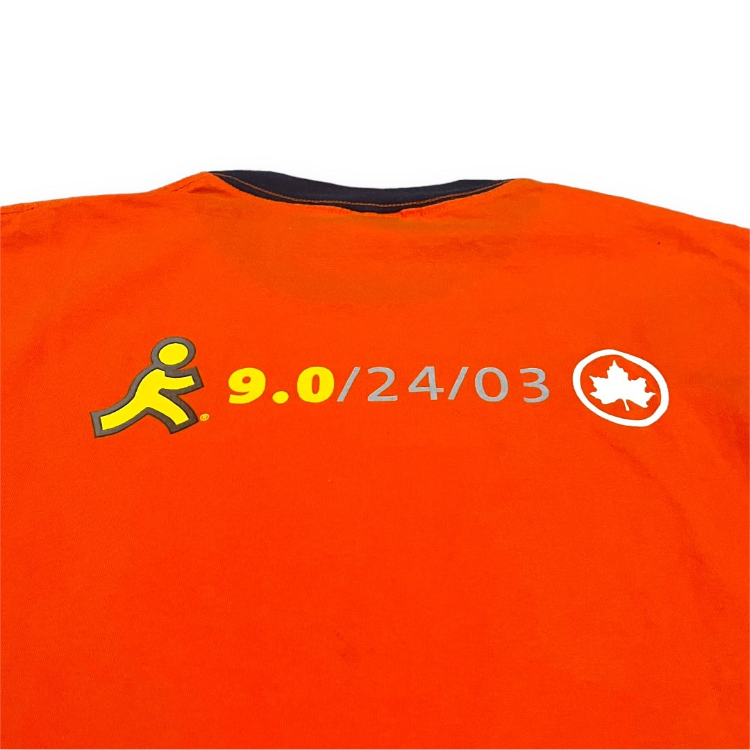 VINTAGE Dave Matthews Band AOL 2003 Ringer T-Shirt - Orange (XL)