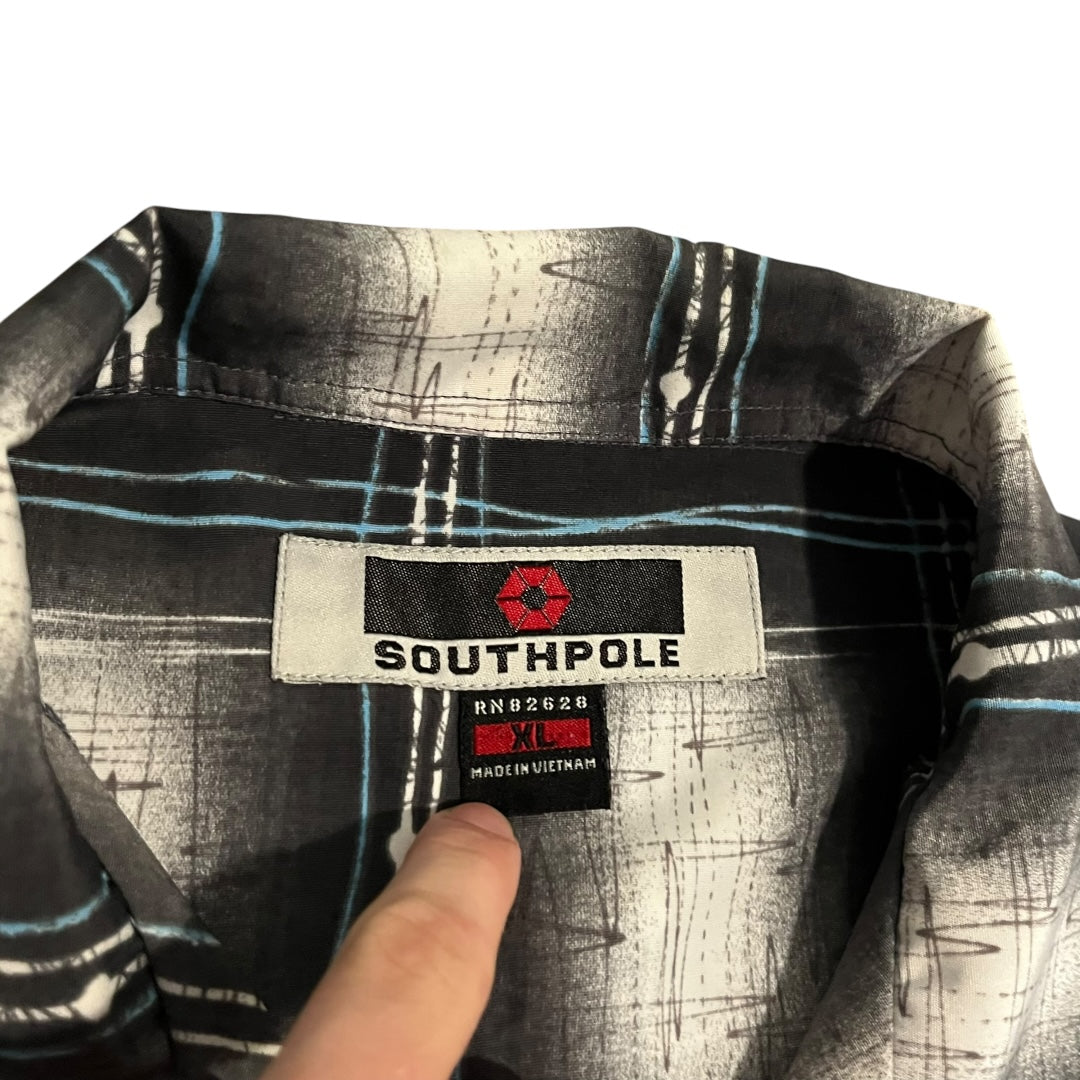 VINTAGE South Pole Shadow Plaid Button Up Shirt (XL)