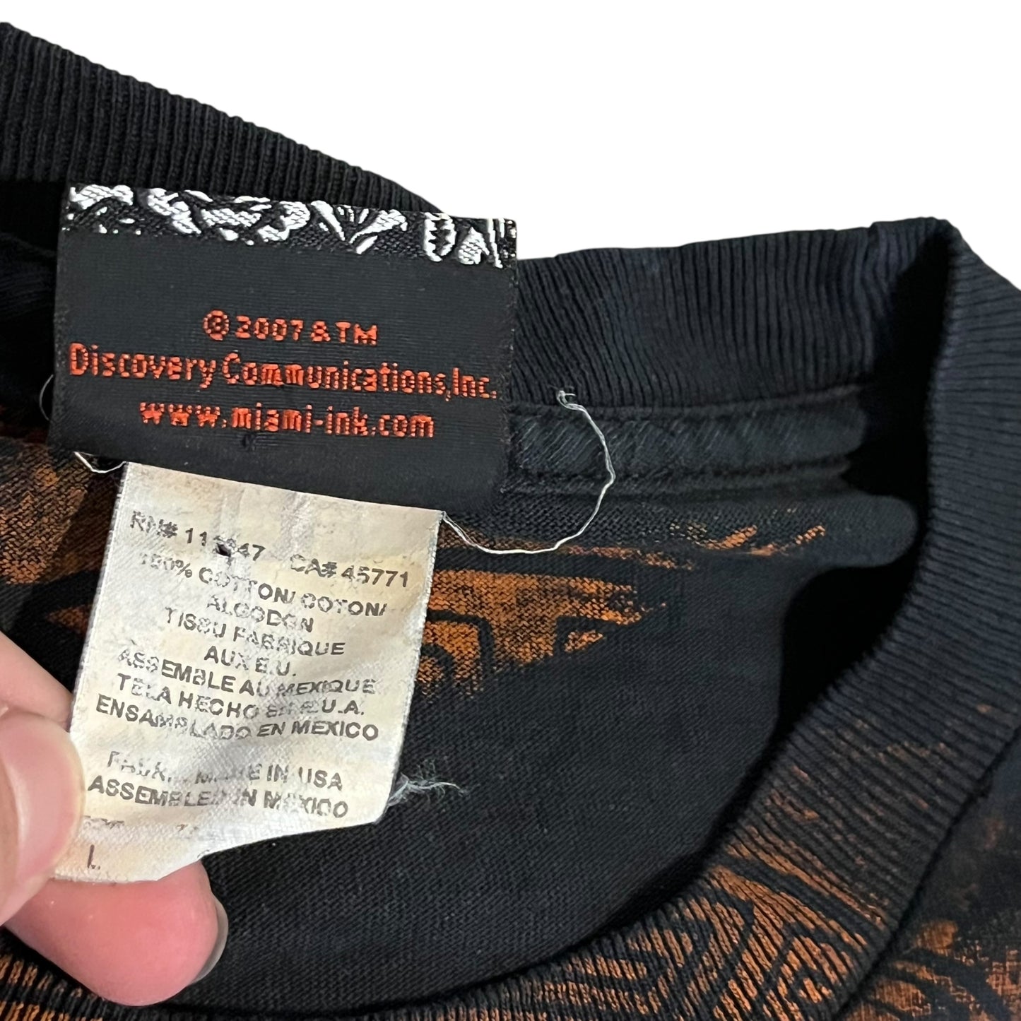 VINTAGE-ish Miami Ink Skeleton Bandito T Shirt (Large)