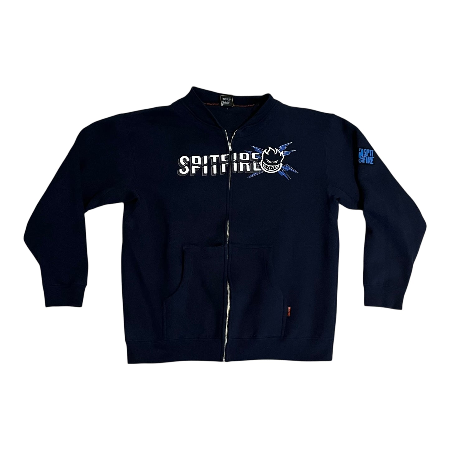 VINTAGE Spitfire Wheels Utility Skate Zip Up Hoodie (Large)