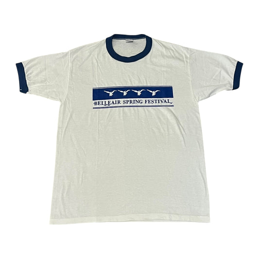 VINTAGE 1980s Belleair Spring Festival Ringer T Shirt (Large)