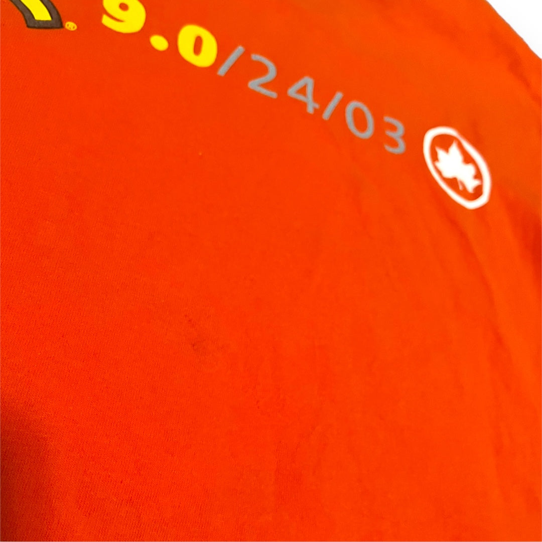 VINTAGE Dave Matthews Band AOL 2003 Ringer T-Shirt - Orange (XL)