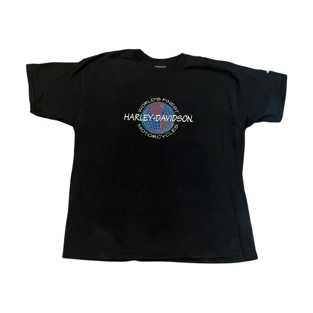 VINTAGE Harley Davidson Embroidered Logo T Shirt (Large)