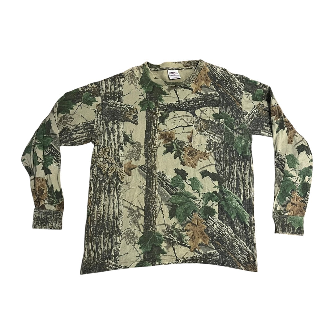 VINTAGE Wrangler Hunting Camo Long Sleeve T Shirt (XL)