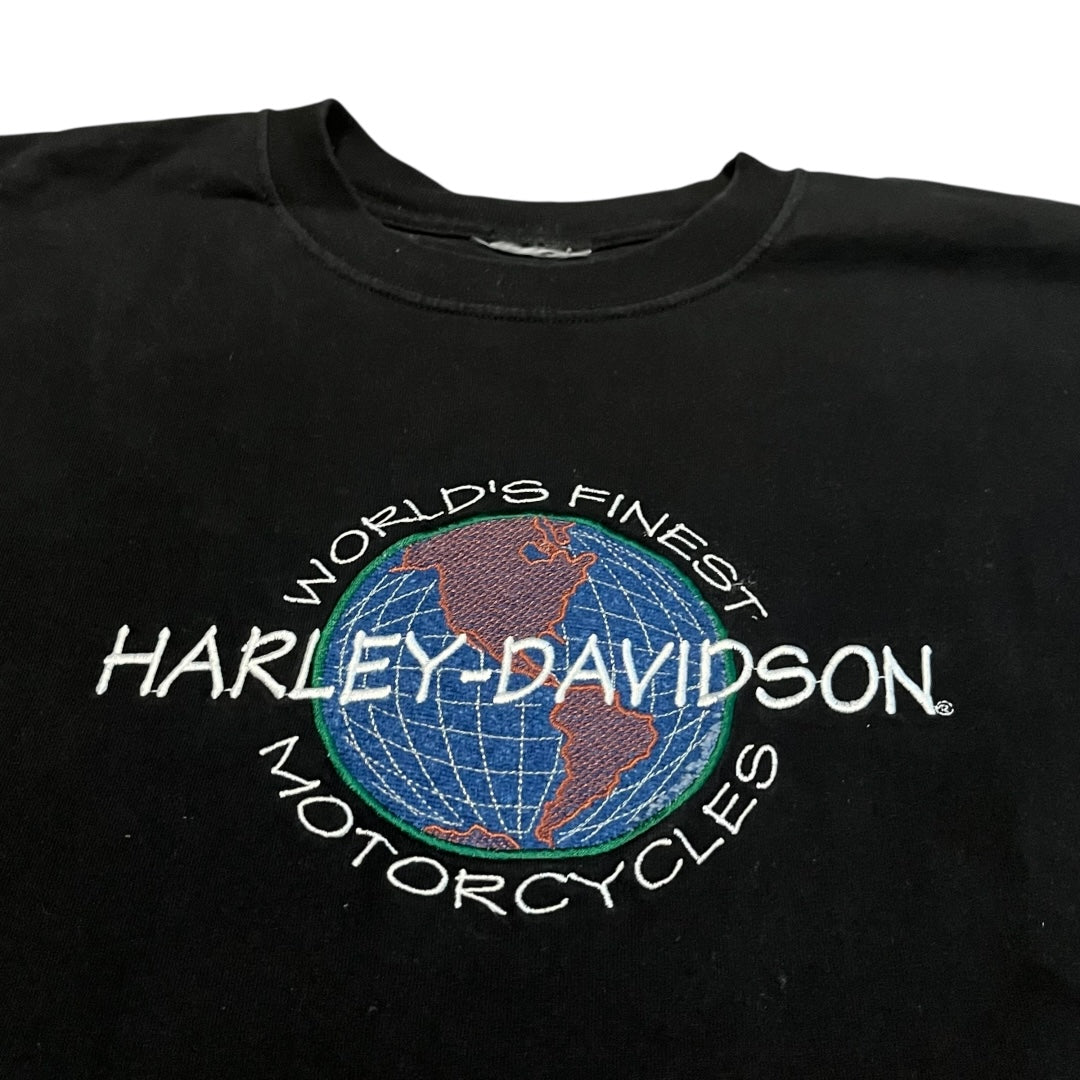 VINTAGE Harley Davidson Embroidered Logo T Shirt (Large)