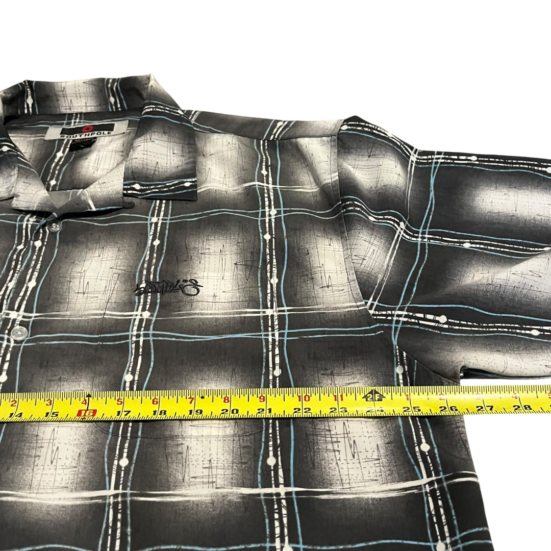 VINTAGE South Pole Shadow Plaid Button Up Shirt (XL)