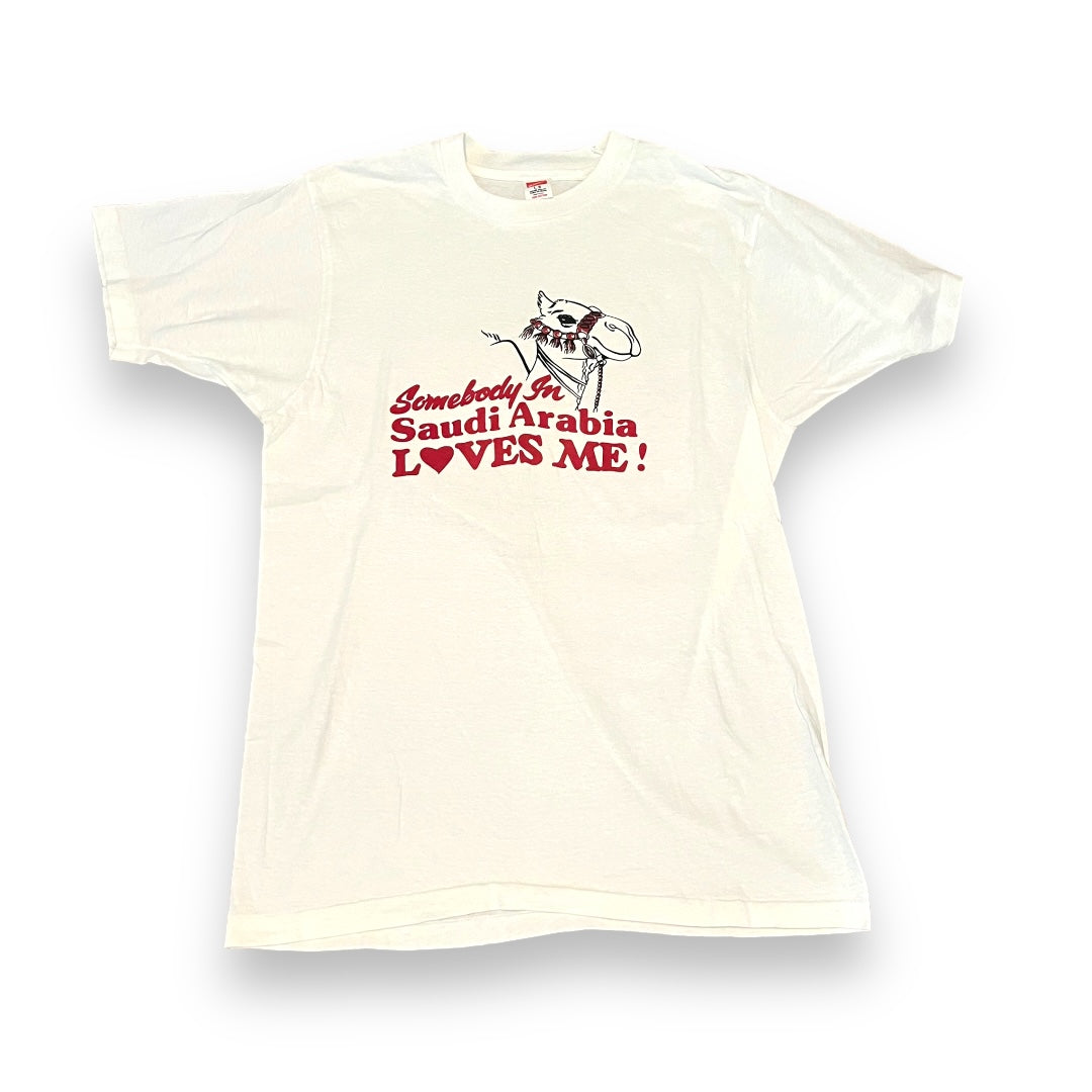 VINTAGE Saudi Arabia Tourist T-Shirt - White (Large)