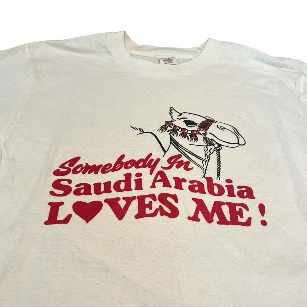 VINTAGE Saudi Arabia Tourist T-Shirt - White (Large)