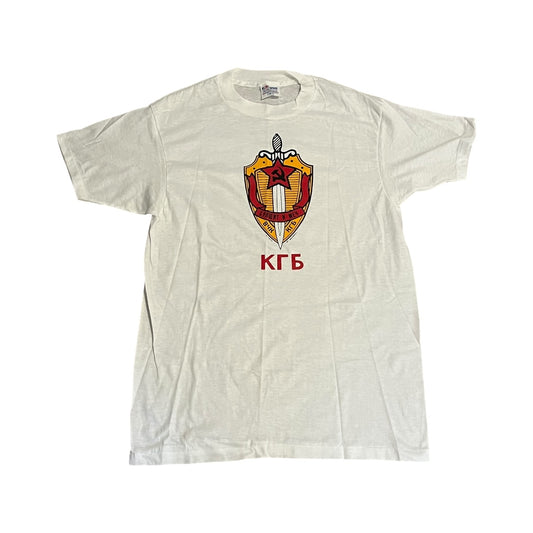 VINTAGE 1970s USSR KGB T Shirt (Large)