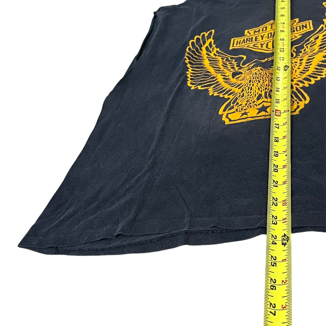 VINTAGE Harley Davidson Eagle Logo Cut Off T Shirt (Large)