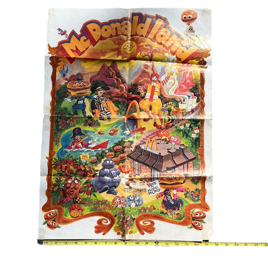 VINTAGE 1970s McDonald's McDonaldLand Poster (17x25)