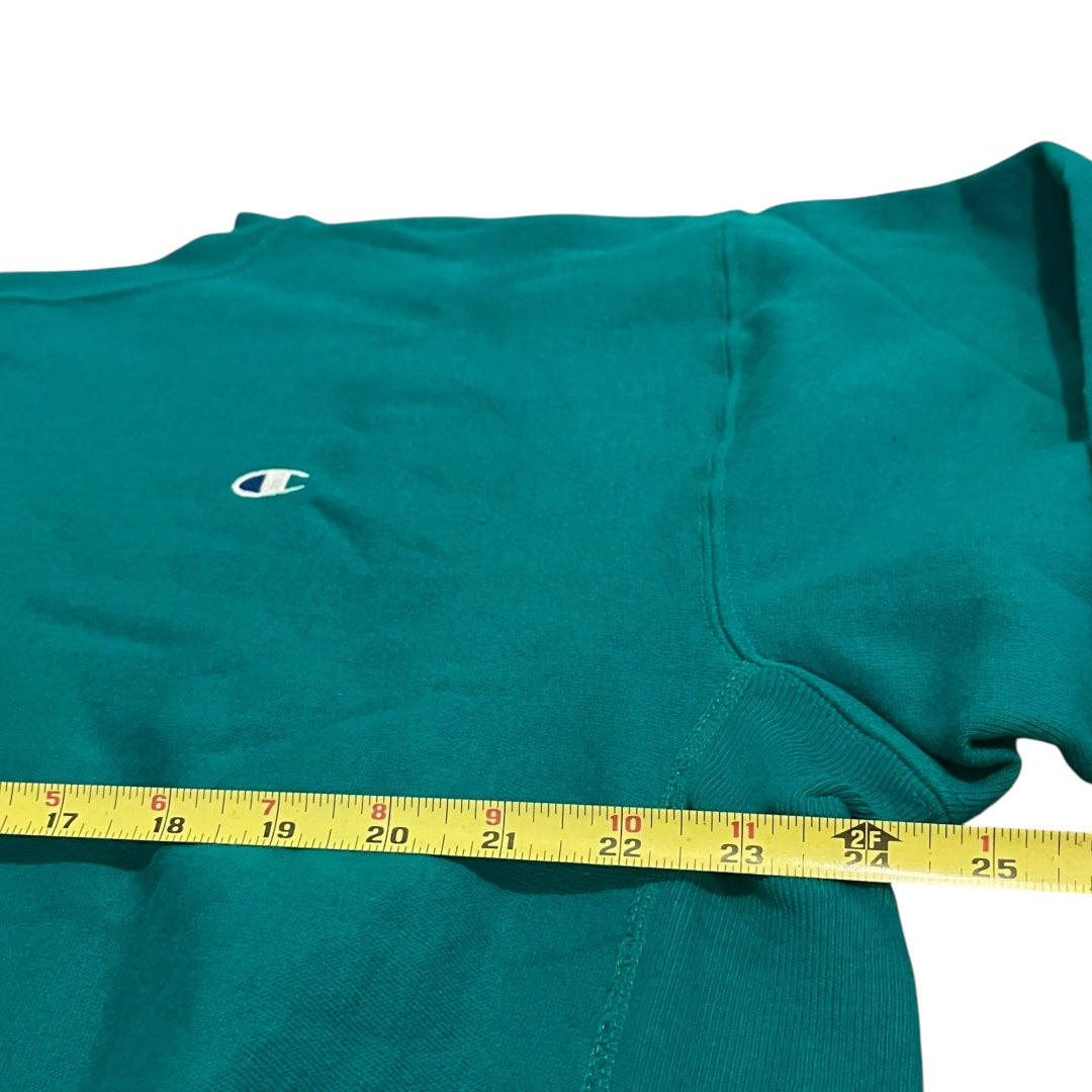 VINTAGE 1990s Champion Reverse Weave Logo Sweatshirt - Teal (XL)