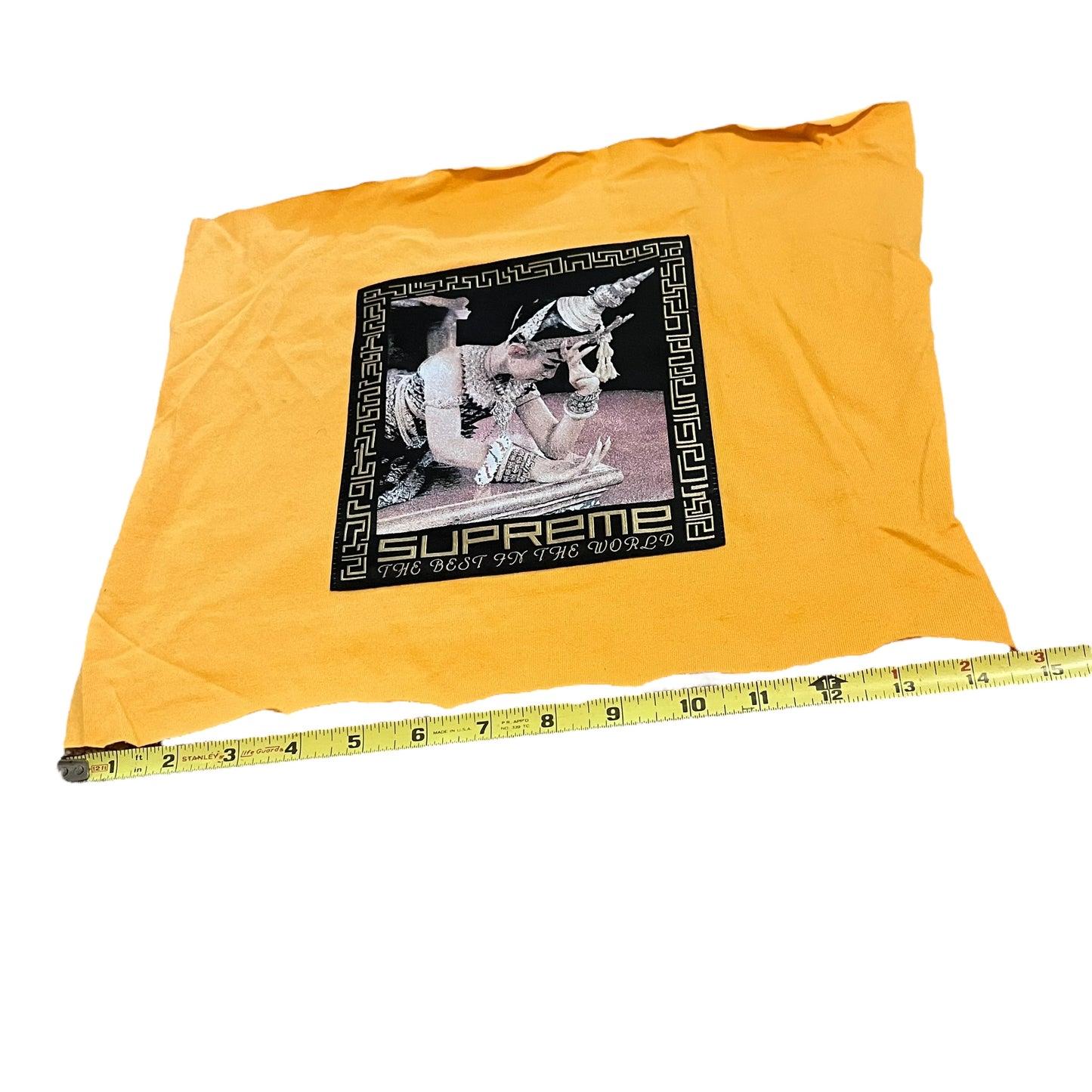 SAMPLE Supreme "Best in the World" Sample Test Print Fabric Swatch - Yellow (FW17)