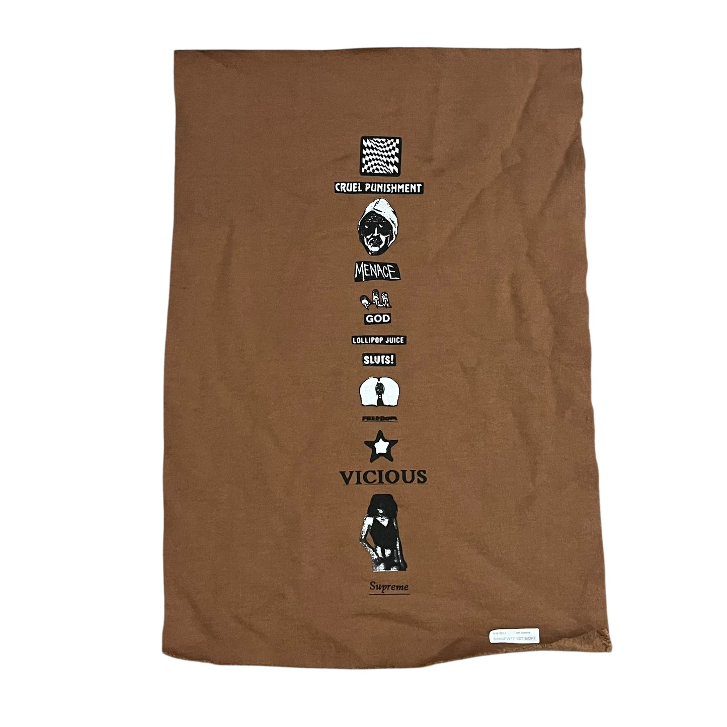 Supreme Menace Test Print Fabric Swatch (Brown)