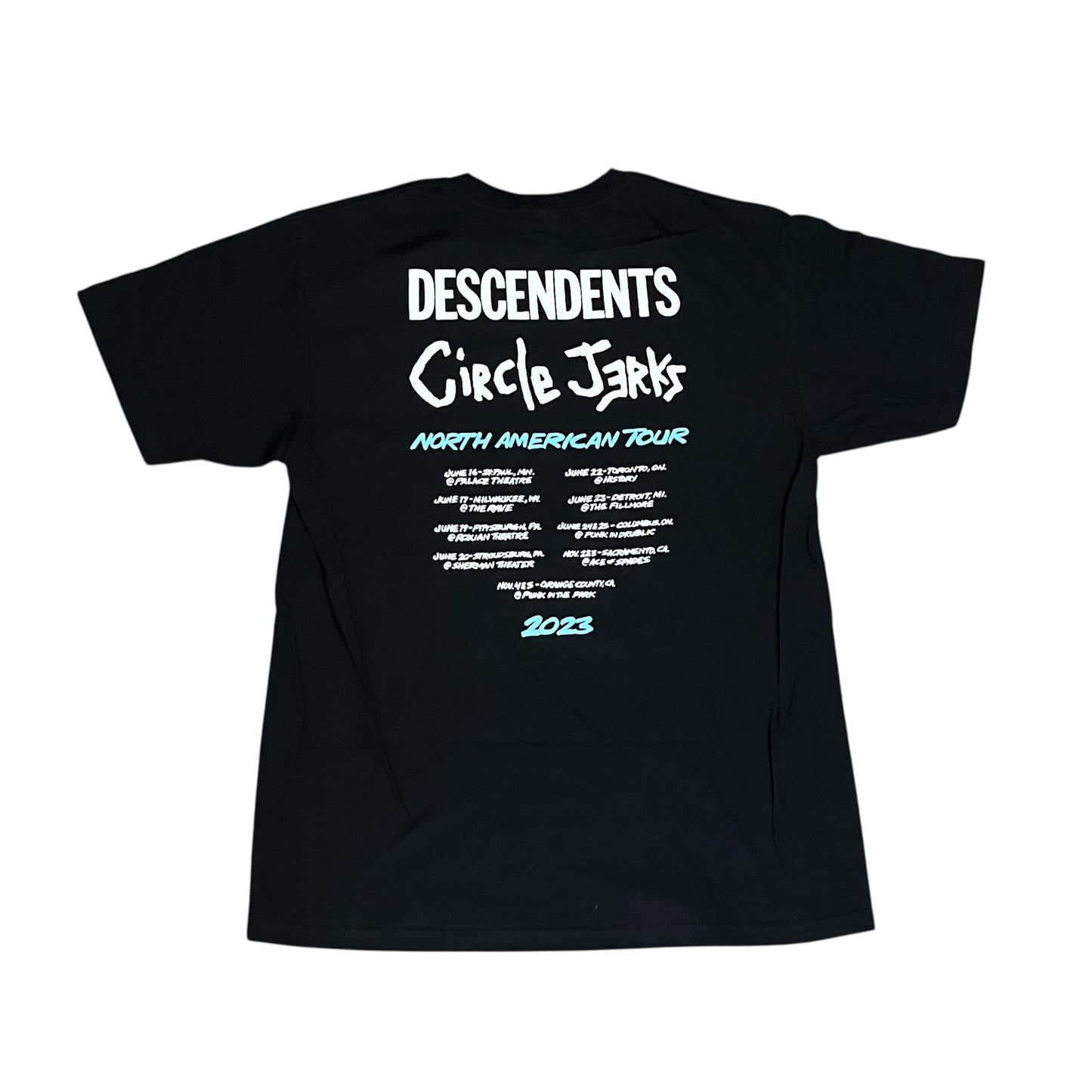 Circle Jerks x Decendents Concert Tour T Shirt - Black (Large)