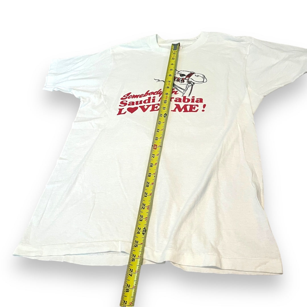 VINTAGE Saudi Arabia Tourist T-Shirt - White (Large)