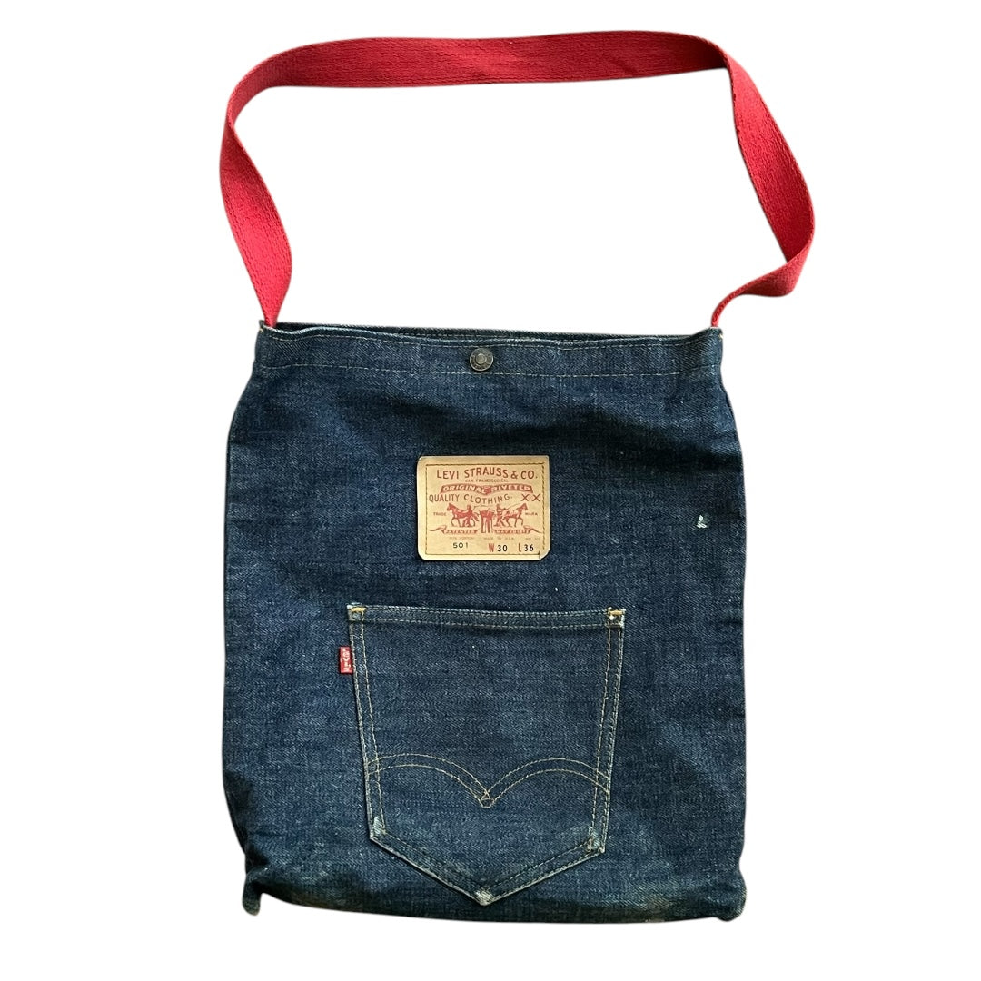VINTAGE Levi's Big E 501 Denim Shoulder Tote Bag by Now! Designs