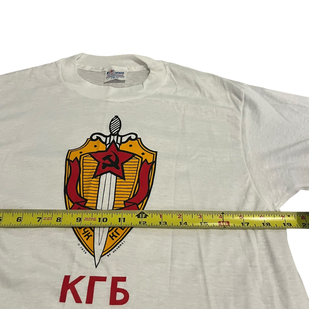 VINTAGE 1970s USSR KGB T Shirt (Large)