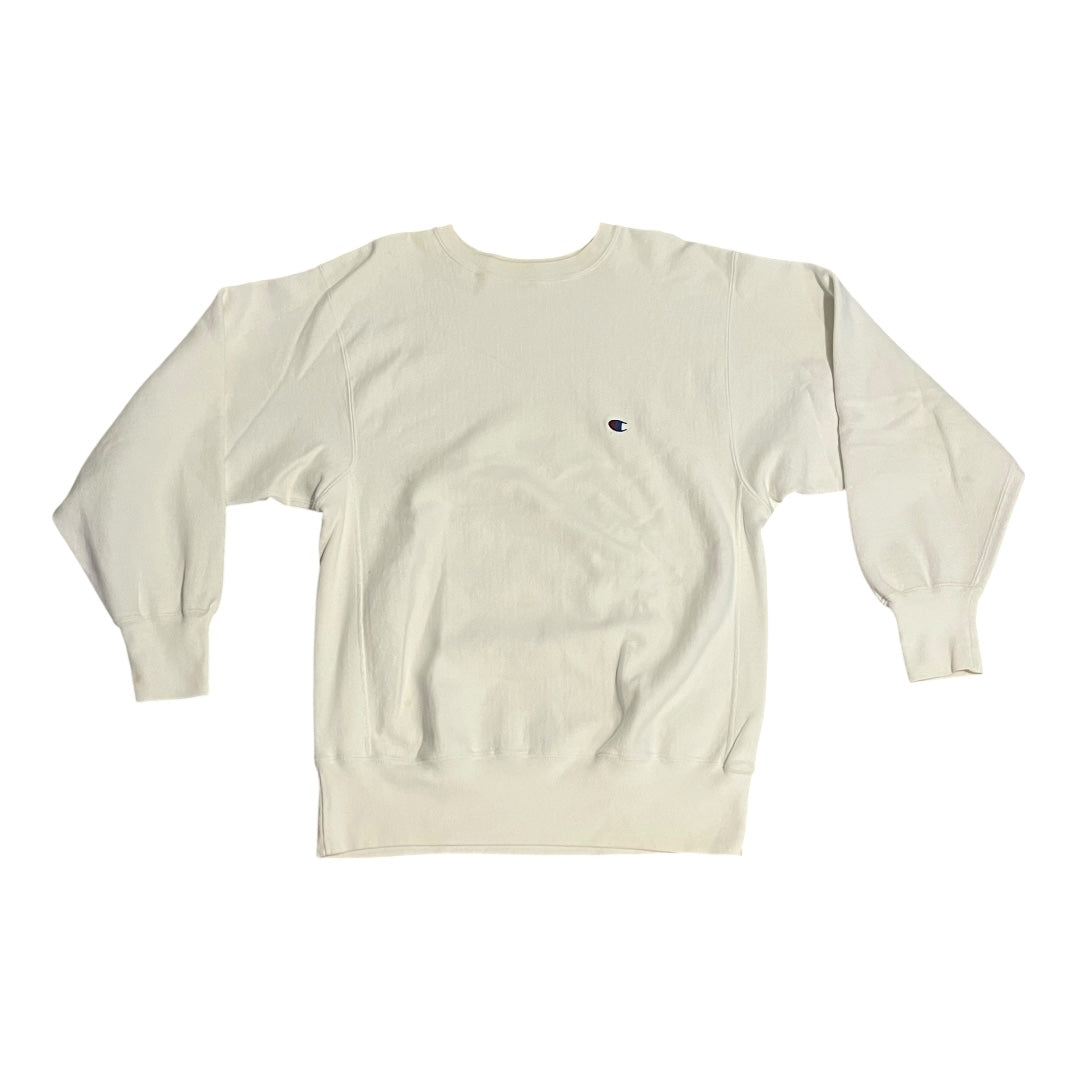 VINTAGE 1990s Champion Reverse Weave Logo Sweatshirt - White (XL)