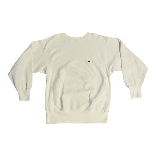 VINTAGE 1990s Champion Reverse Weave Logo Sweatshirt - White (XL)